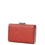 Czerwona brokatowa kopertówka - z przodu