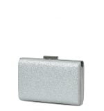 Srebrna brokatowa kopertówka - z przodu
