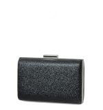 Czarna brokatowa kopertówka - z przodu