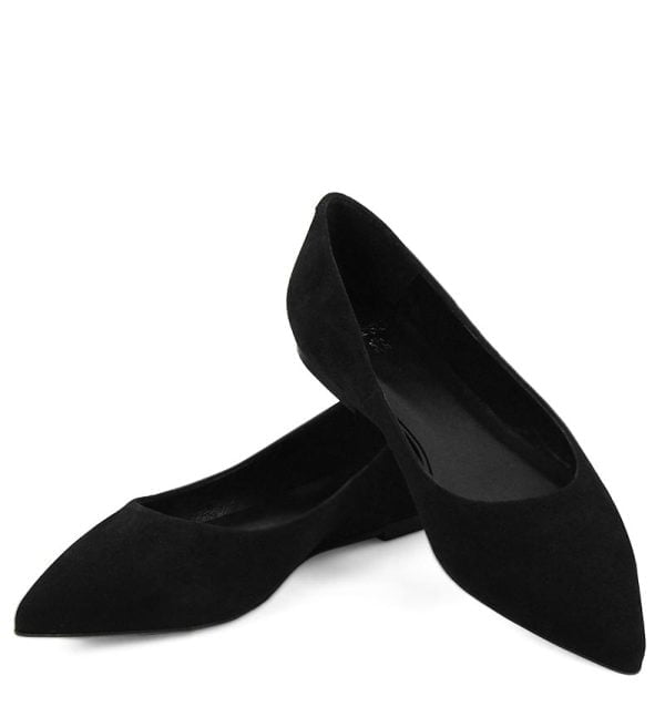 emily-black-zam5 Baleriny LAIA czarne ze skóry zamszowej - z przodu