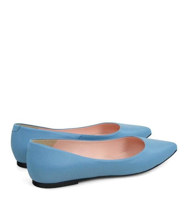 Baleriny Emily niebieskie ze skóry licowej naturalnej od marki GASSU - po skosie