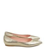 Baleriny Emily złote ze skóry - bokiem