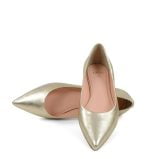 Baleriny Emily złote ze skóry licowej naturalnej od marki GASSU - z przodu