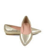 Baleriny Emily złote ze skóry licowej naturalnej od marki GASSU - z przodu