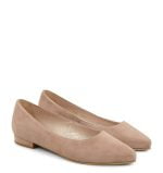 Baleriny LAIA beżowe ze skóry zamszowej naturalnej od marki GASSU - po skosie