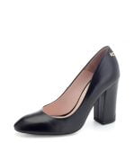 VG Czółenka ALMERIA czarne licowe słupek - po skosie