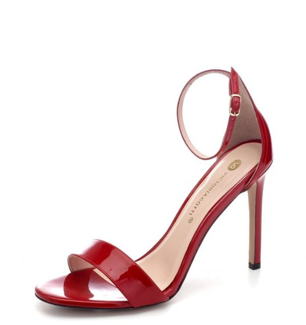 Marbella czerwone sandałki na szpilce od VG - po skosie