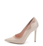 Czółenka ESTAPOVA szpilki beżowe skórzane - bokiem