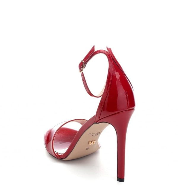 Marbella czerwone sandałki na szpilce od VG - po skosie