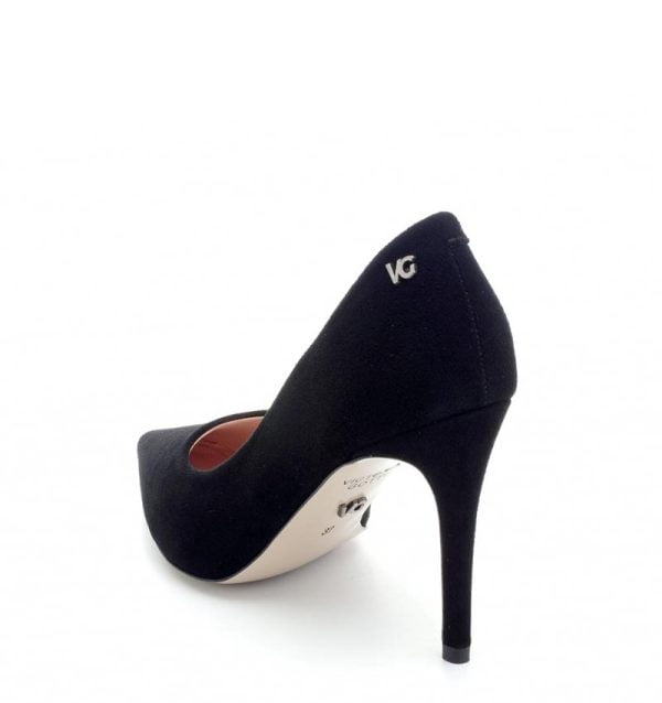 VG Czółenka ORVELA szpilki czarne zamsz naturalny - po skosie