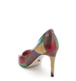 VG Czółenka OSUNA szpilki wielokolorowe skórzane - po skosie