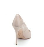 Czółenka ESTAPOVA szpilki beżowe skórzane - po skosie