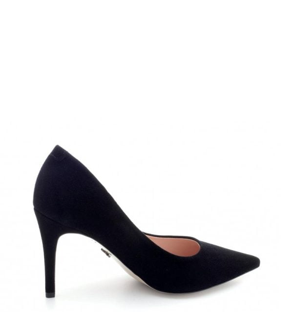 VG Czółenka ORVELA szpilki czarne zamsz naturalny - bokiem