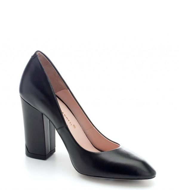 VG Czółenka ALMERIA czarne licowe słupek - po skosie