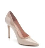 Czółenka ESTAPOVA szpilki beżowe skórzane - po skosie