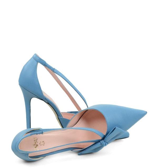 GASSU Czółenka EMMA niebieskie szpilki licowe - z przodu