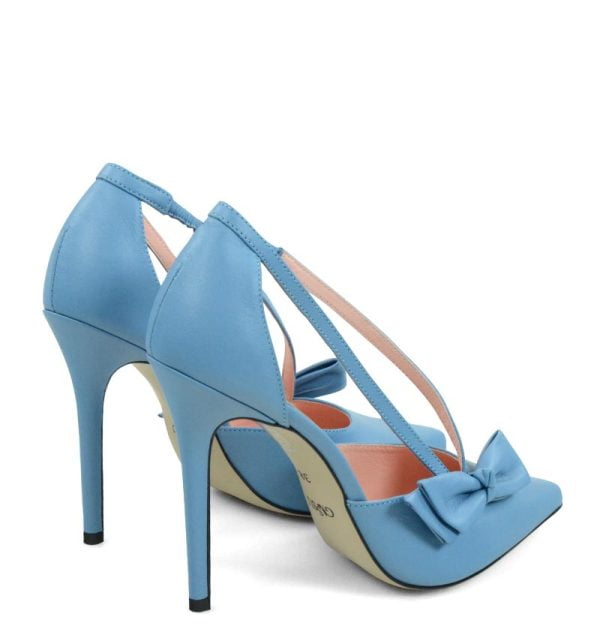 GASSU Czółenka EMMA niebieskie szpilki licowe - po skosie