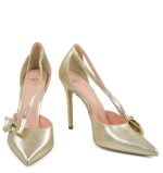 GASSU czółenka EMMA złote szpilki - z przodu