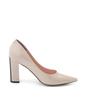 VG Czółenka FUENGIROLA beżowe lakier słupek - bokiem