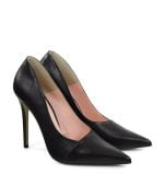 GASSU czółenka HAILEY, czarne szpilki licowe - po skosie