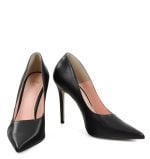 GASSU czółenka HAILEY, czarne szpilki licowe - z przodu