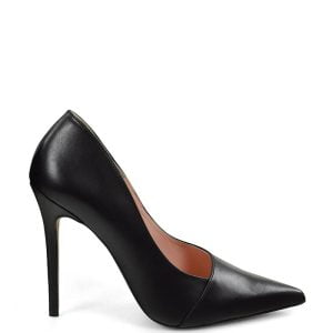 GASSU czółenka HAILEY, czarne szpilki licowe - bokiem