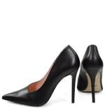 GASSU czółenka HAILEY, czarne szpilki licowe - z tyłu