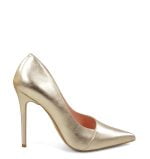 GASSU HAILEY Wysokie, złote szpilki  z charakterystycznym przeszyciem cholewki - bokiem