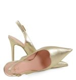 LARISSA czółenka GASSU na szpilce z paseczkiem na pięcie ZŁOTE - z przodu