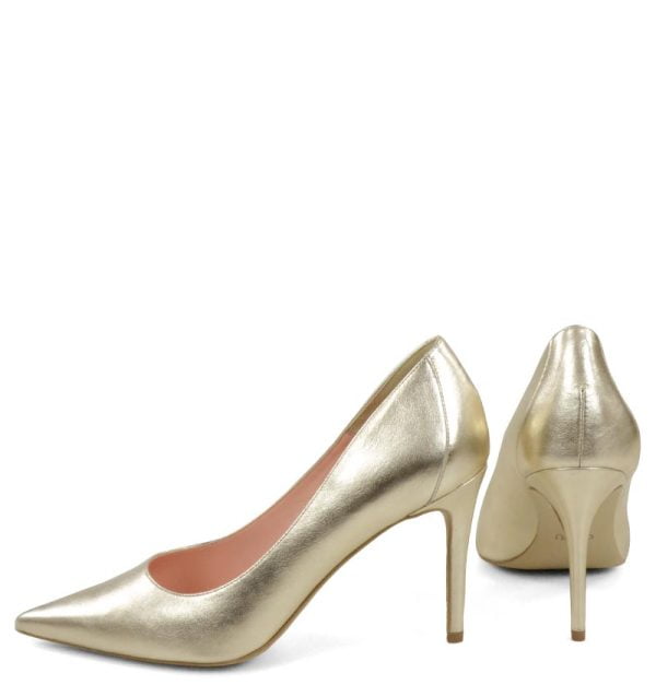 Złote szpilki LILY od Gassu - z tyłu