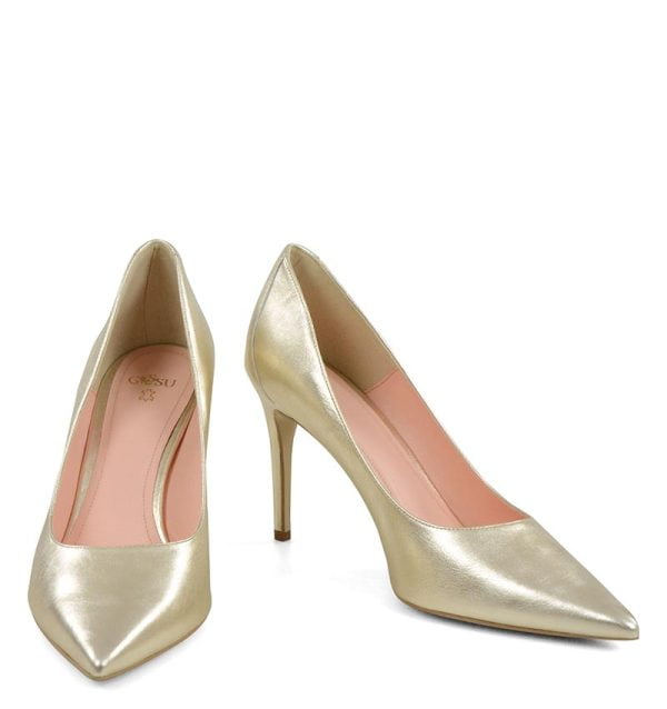 Złote szpilki LILY od Gassu - z przodu