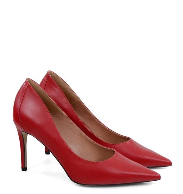 czółenka LILY od GASSU Czerwone szpilki - po skosie