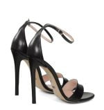 NATALIE od GASSU czarne sandałki na szpilce - po skosie