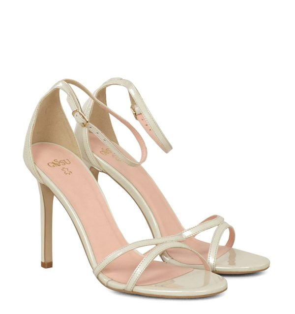 GASSU Sandałki SOPHIA ecru perła - po skosie