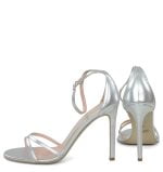 GASSU Sandałki SOPHIA srebrne cienkie paski pełna pieta pasek nad kostką szpilki - z tyłu