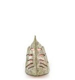 LECCO klapki pełne na słupku złote zielone skórzane - z przodu