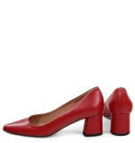 ADEL czółenka czerwone licowe na niskim słupku - z tyłu