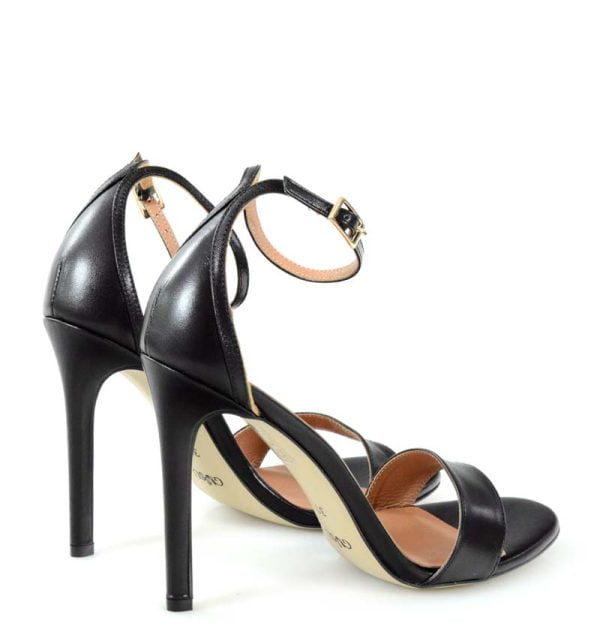 Gassu AVA sandałki wysokie szpilki czarne - po skosie