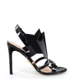 Victoria Gotti czarne szpilki z paskiem na pięcie - bokiem