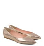 Skórzane czółenka rose gold - po skosie
