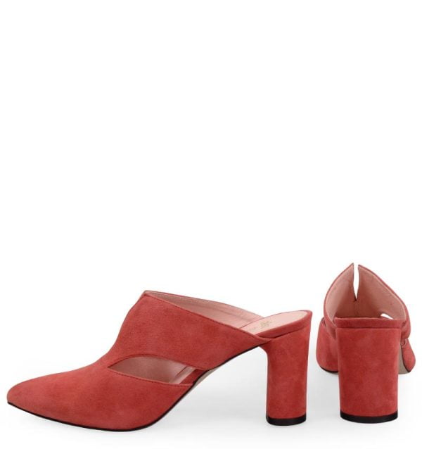 maggie-lred-5 MAGGIE klapki na słupku czerwone zamszowe - z tyłu