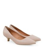 MICHELLE od GASSU Czółenka na niskiej szpilce w odcieniu pudrowego różu - po skosie