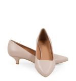 MICHELLE od GASSU Czółenka na niskiej szpilce w odcieniu pudrowego różu - z przodu