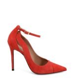 czerwone szpilki zamszowe TESS - bokiem