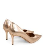 VICTORIA od GASSU złote szpilki niskie buty na wesele - po skosie