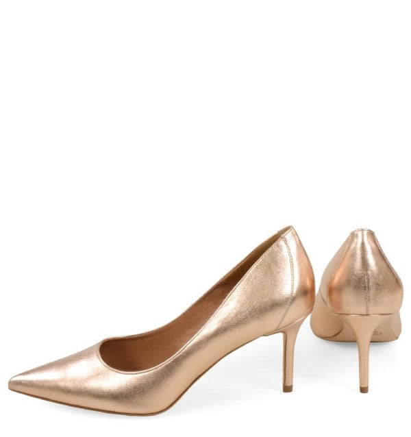 VICTORIA od GASSU złote szpilki niskie buty na wesele - z tyłu