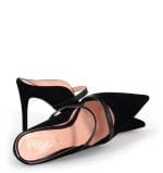 VENEZIA czarne klapki szpilki - z przodu