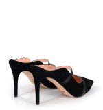 VENEZIA czarne klapki szpilki - po skosie