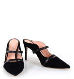 VENEZIA czarne klapki szpilki - z przodu