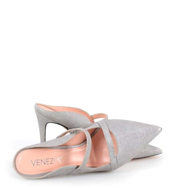 0016-43Silver2 Venezia srebrne szpilki klapki - z przodu